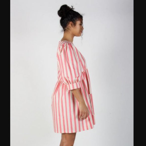 Birds of North America Pink Stripe Devil Downhead Dress - Picture 3 of 5